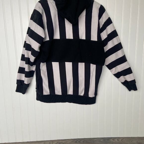 PacSun Civil Regime Hoodie Men's M Black & White Stripped y2k Grunge - Picture 6 of 7
